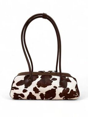 House of Harlow 1960 - Cow Print Barrel Shoulder Purse- Brown/White- NWT